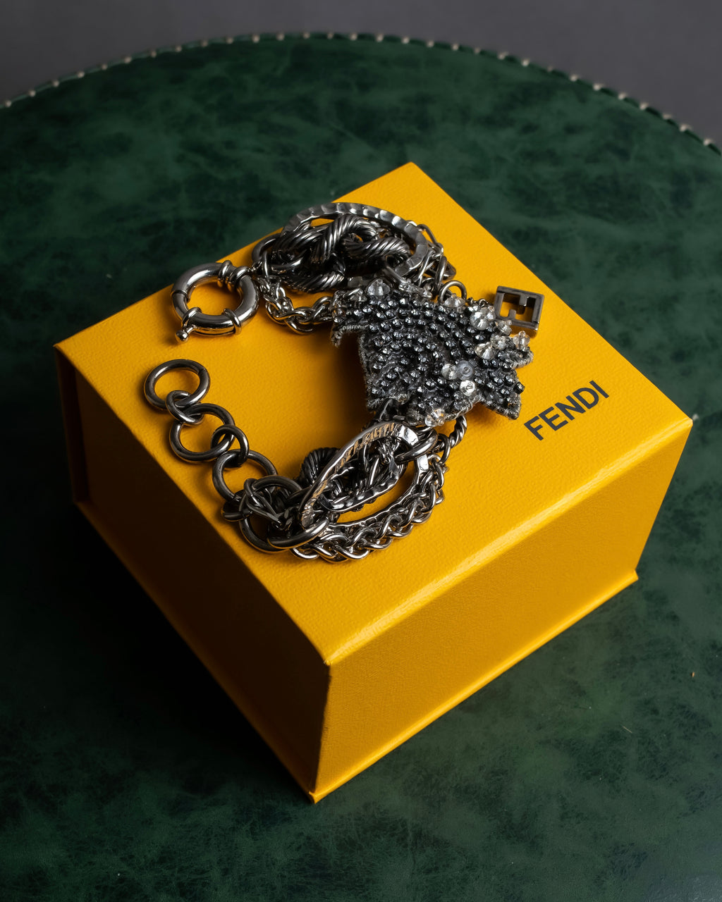 "FENDI" Star motif rhinestone bracele