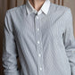 "YVES SAINT LAURENT" Fine pitch stripe pattern clerical design shirt