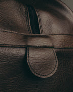 -SPECIAL- "Burberrys" 80's-90's Classic check textured leather boston bag