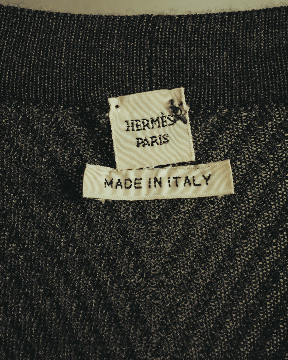 “HERMÈS” 00’s-10’s Cashmere silk ribbed V-neck cardigan