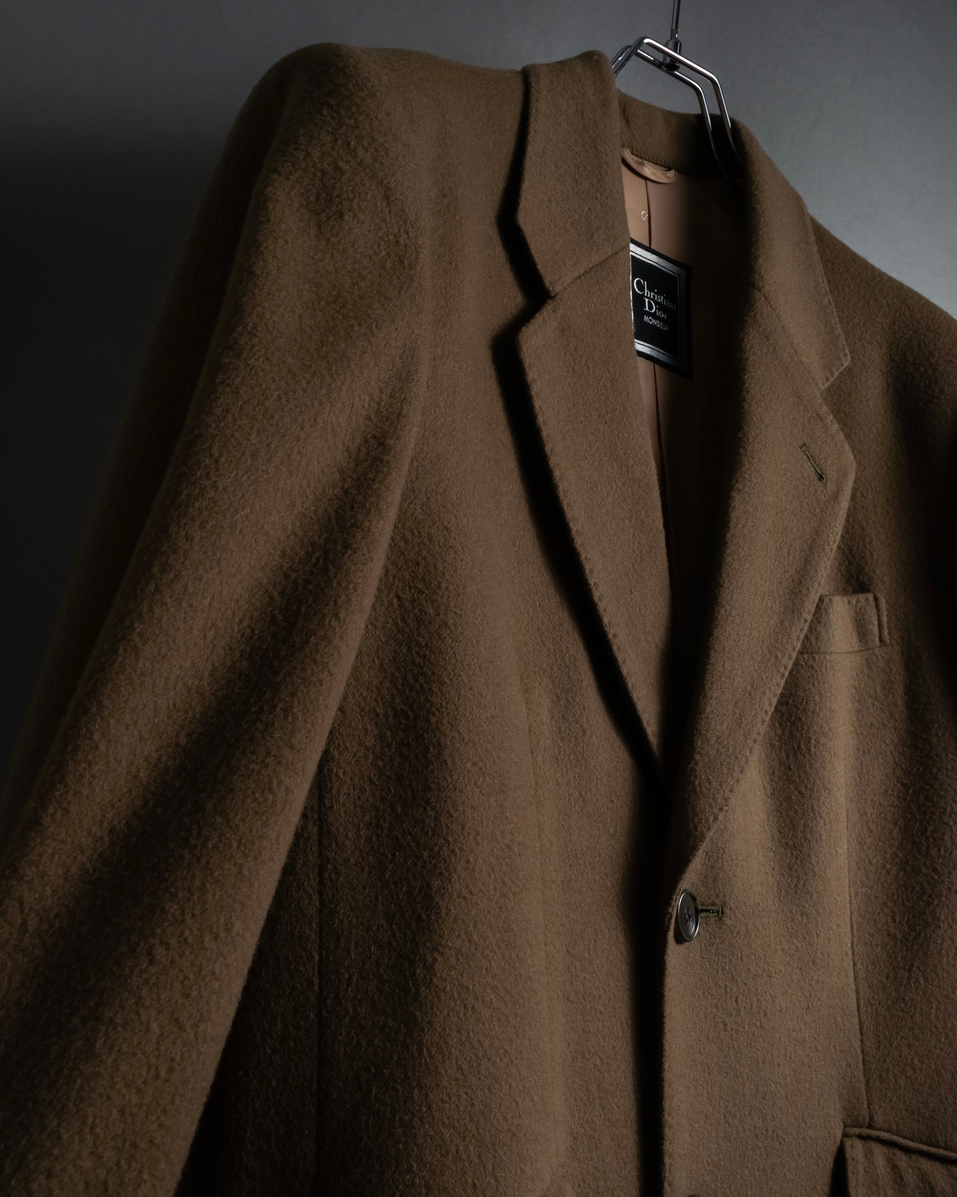 "CHRISTIAN DIOR MONSIEUR" 80's-90's Classic tailored wool melton chester coat