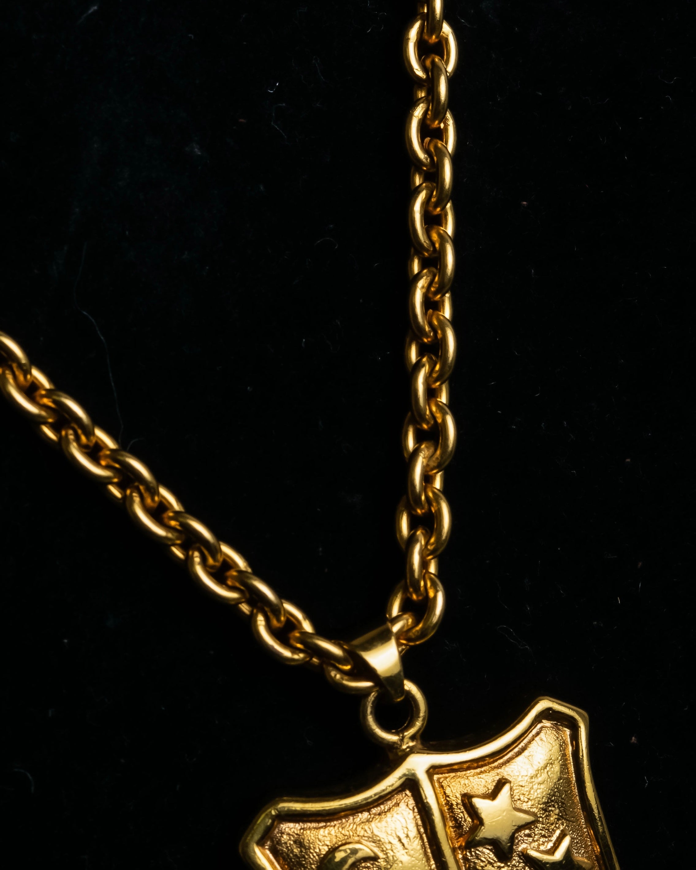 "CELINE" Moon & star top motif gold necklace