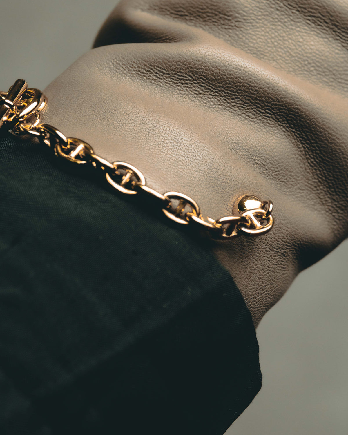 -SPECIAL- "Hermès" 20's Luxurious chain detailed lambskin leather gloves