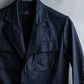 "Y's" 4 pocket military detail black tailored jacket