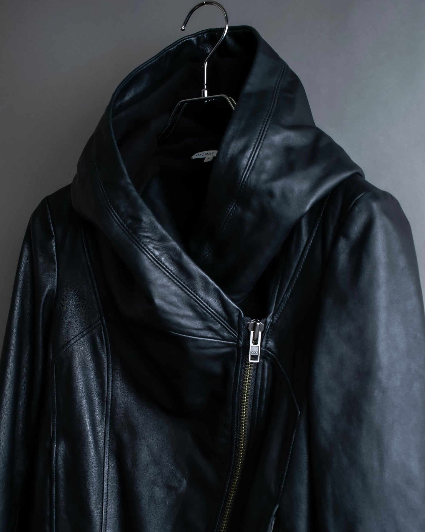 "HELMUT LANG"Boa switching shape leather zip-up jacket