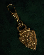 “GUCCI” 70’s-80’s Crest shield charm with spring clasp