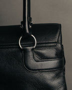 “Salvatore Ferragamo“ 00’s-10’s Gancini ring hardware leather shoulder bag