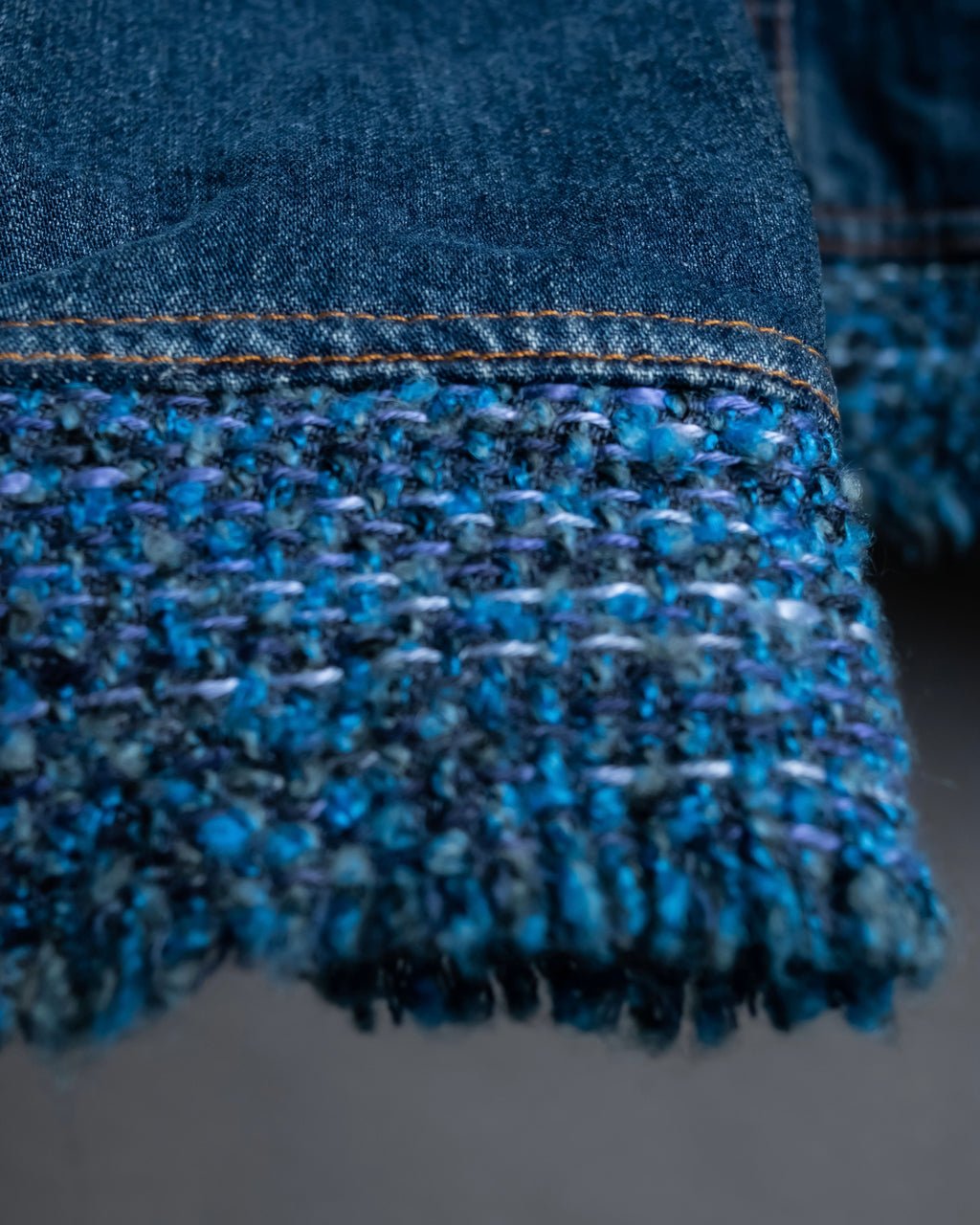 “D&amp;G” Tweed attached bijou button denim jacket