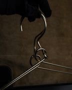 "LOEWE" 80's-90's Logo engraved suede leather combination business bag