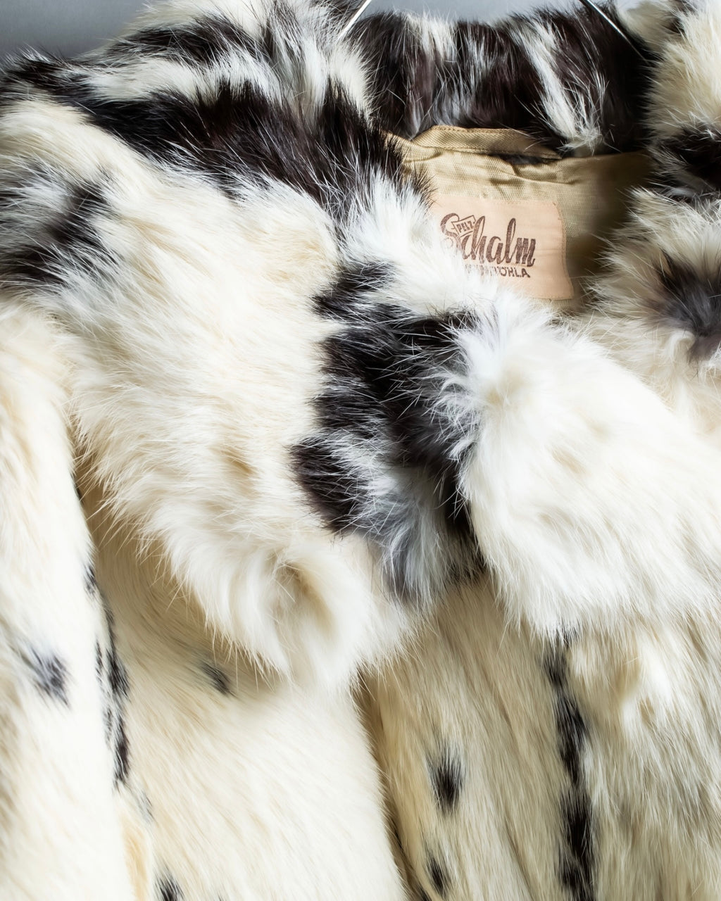 Vintage 100% real rabbit fur long coat