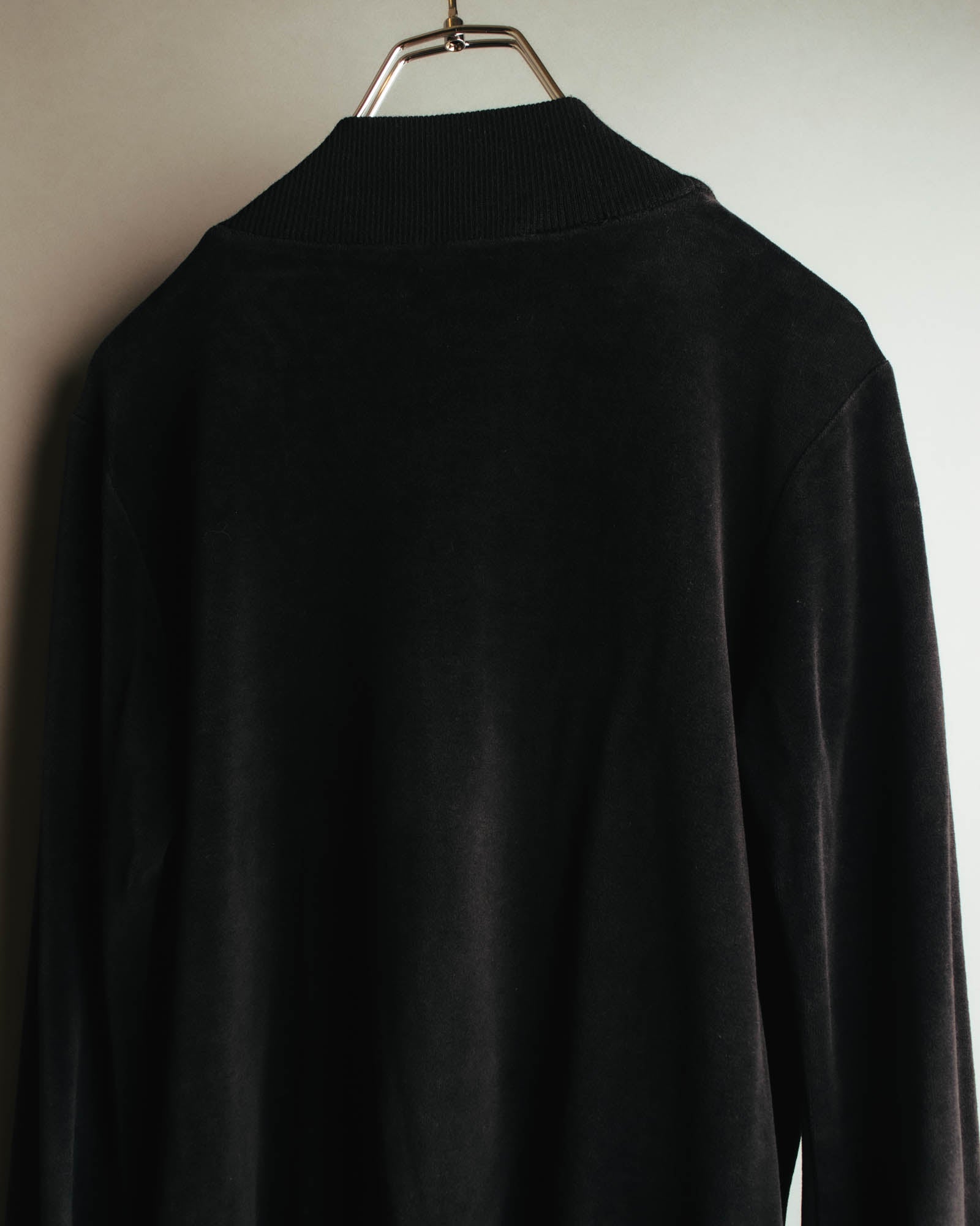 "Véronique Branquinho" 90's-00's Cotton velour v-neck sweatshirt
