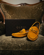 "GUCCI" 10's Camel suede horsebit loafers