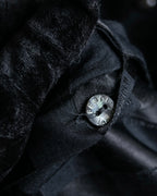 "FENDI JEANS" Logo engraved check pattern glossy shirt