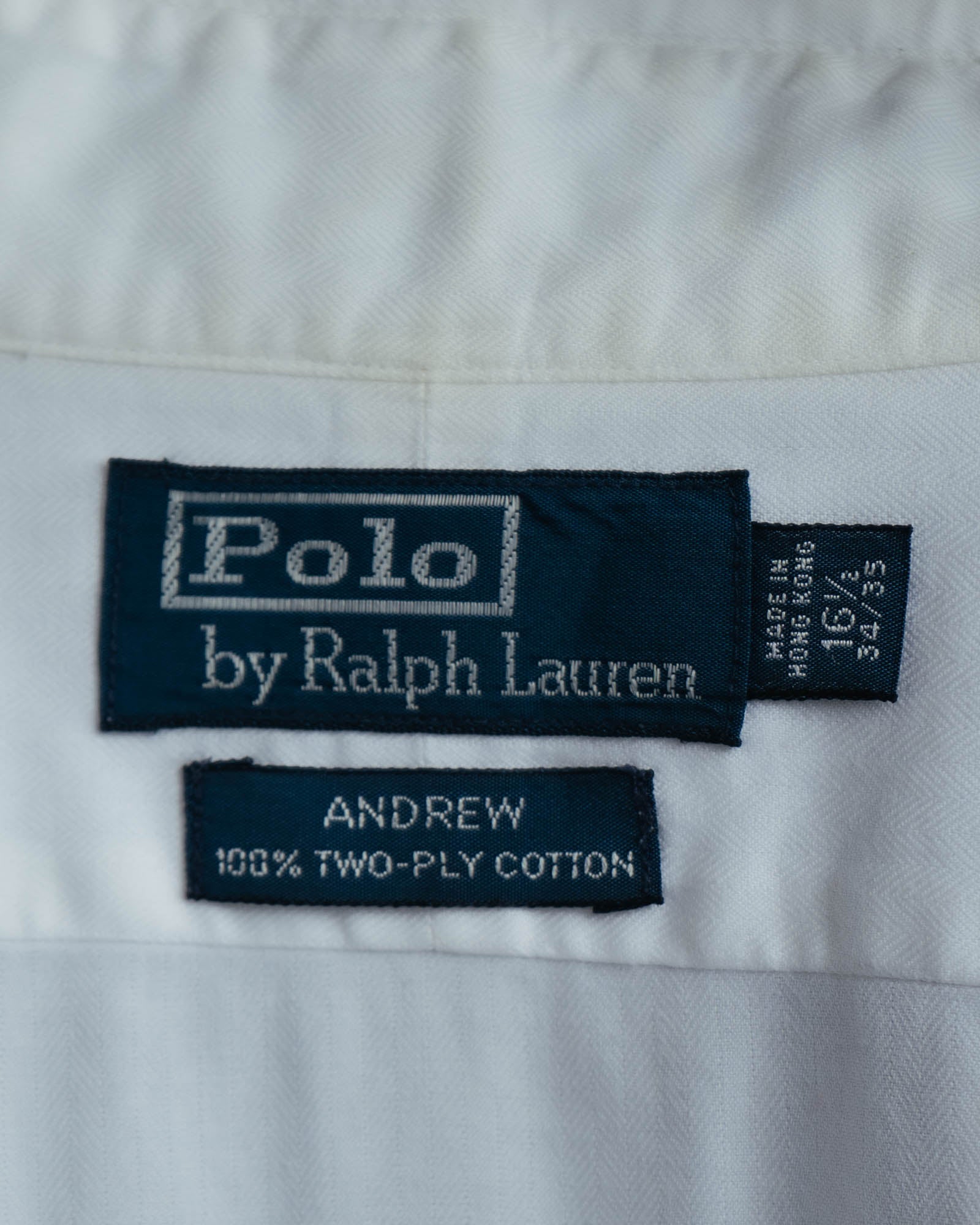 -MOOD MILLÉSIMES-
90’s-00’s andrew two-ply cotton white shirt by “Polo Ralph Lauren”