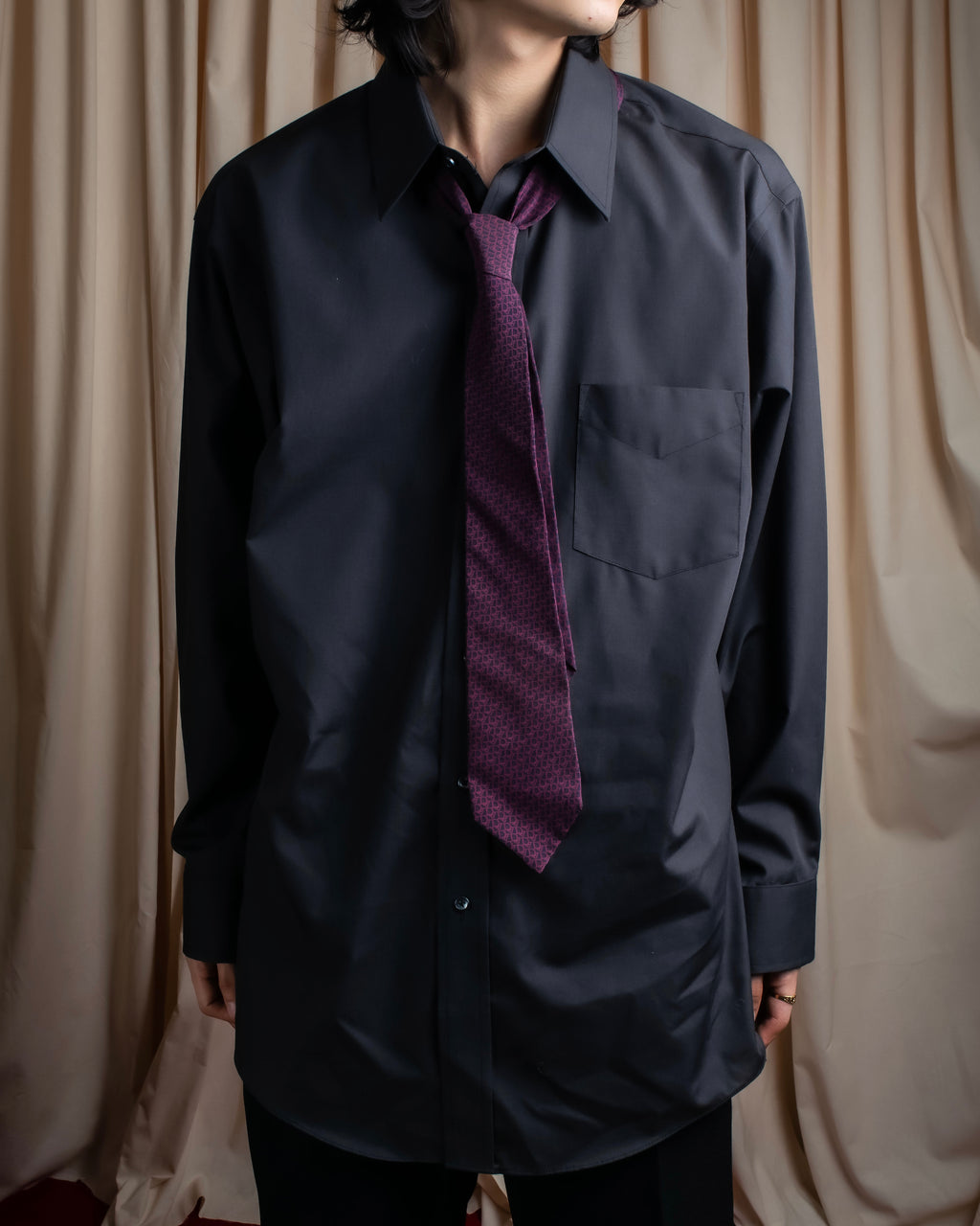 "STAFFORD" Beautiful glossy regular collar shirt