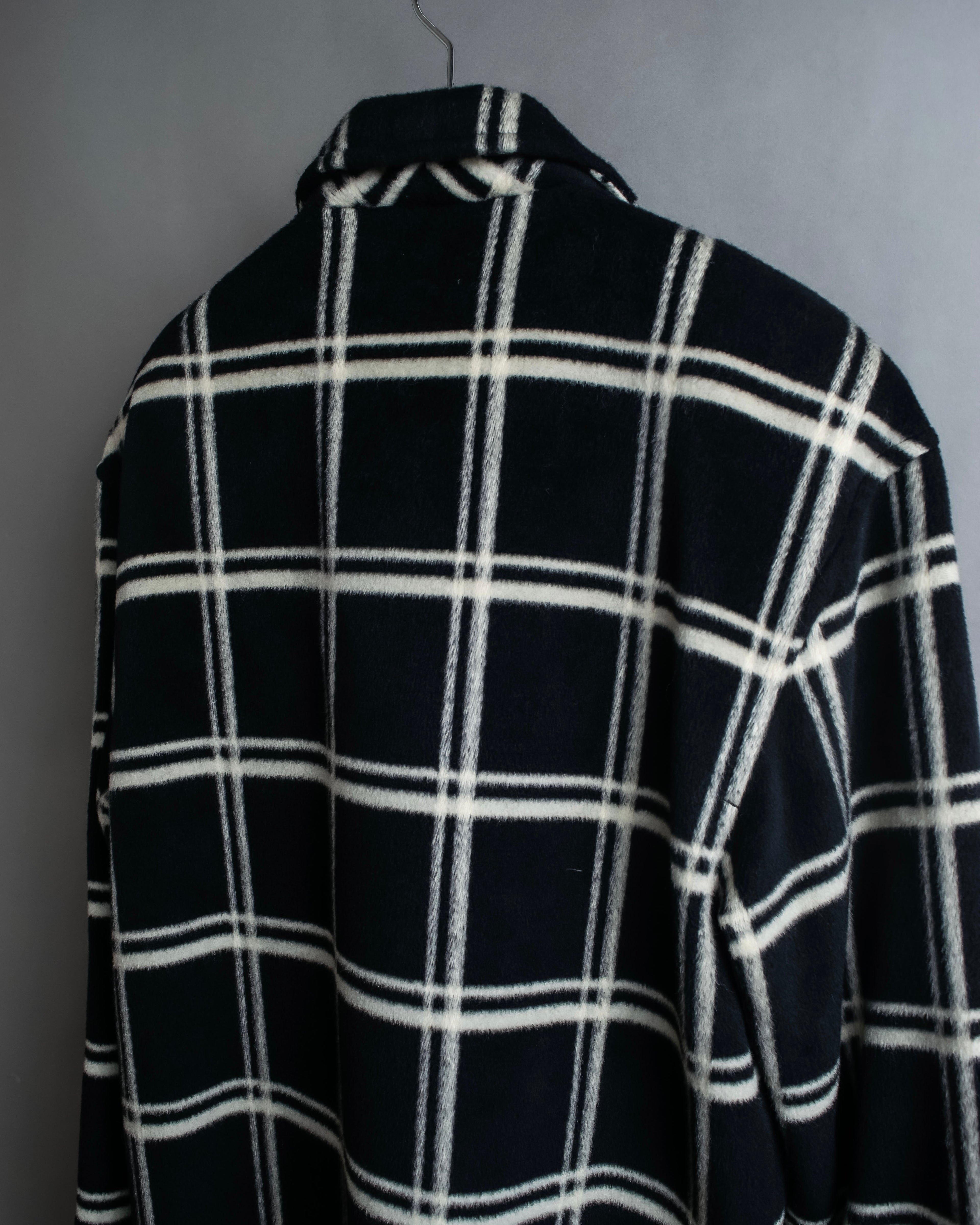 "Christian Dior Large check pattern tailored coat