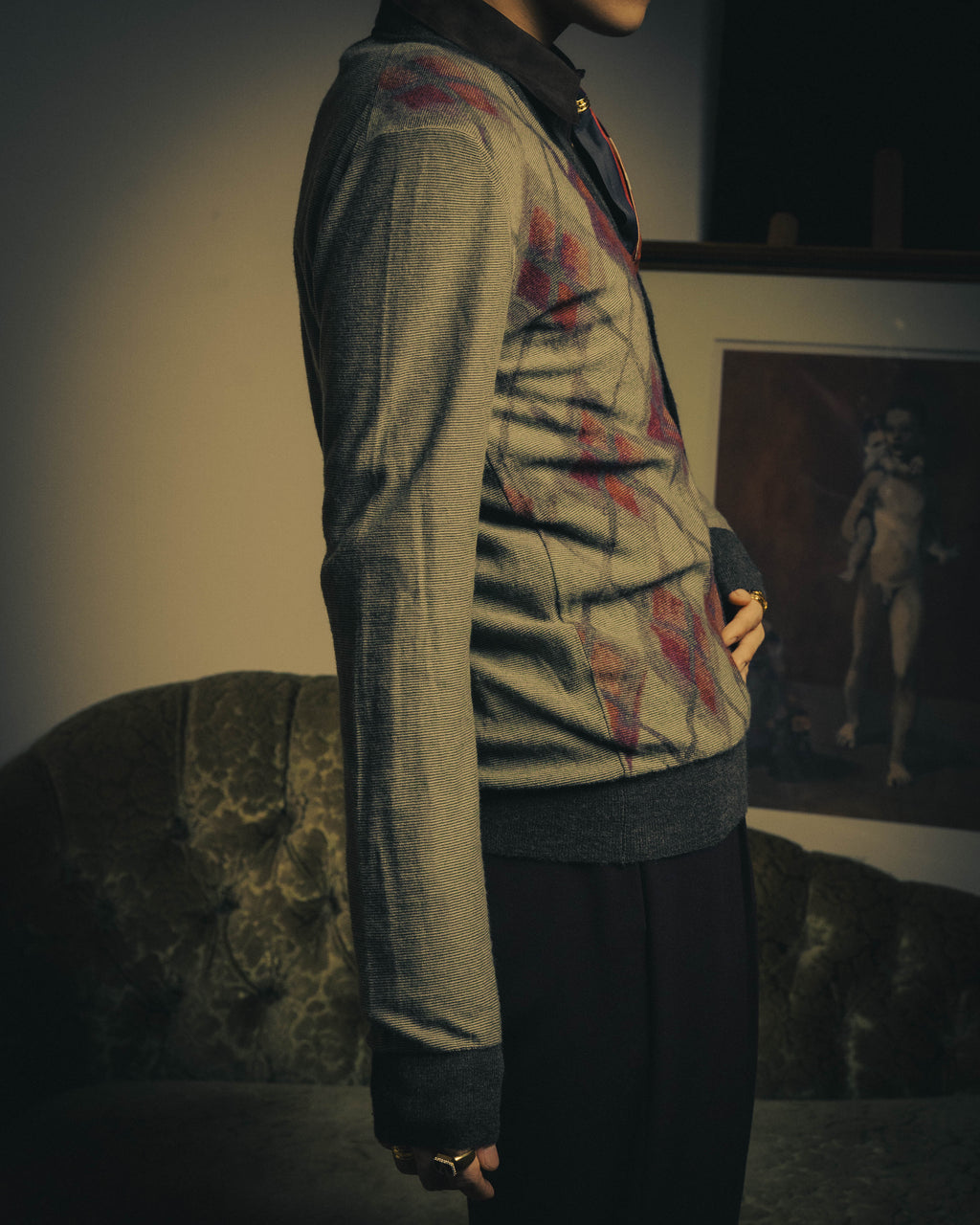 –SPECIAL– "Hermès" 90's-00's Plaid cashmere cardigan