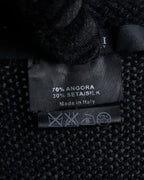 "GUCCI" Silky mix angora V-neck knit pullover