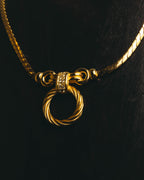 "Christian Dior" 80's-90's Gold tone rhinestone necklace