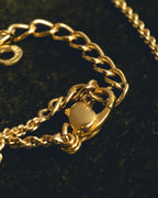 "Christian Dior" 90's-00's Crystal cd logo pendant necklace
