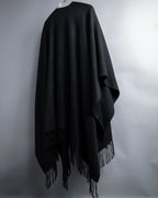 "BALENCIAGA" Fringe design open front cape