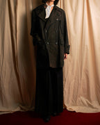 "BURBERRY" Subdued tone military detail mid-length trench coat