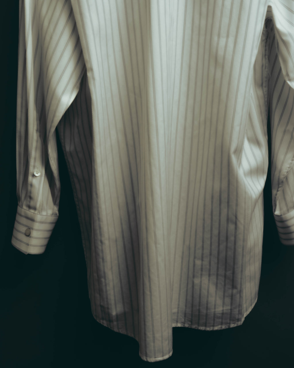 -SPECIAL- “HERMES” 80’s tonal jacquard pinstripe French cuff shirt