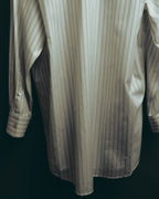 -SPECIAL- “HERMES” 80’s tonal jacquard pinstripe French cuff shirt