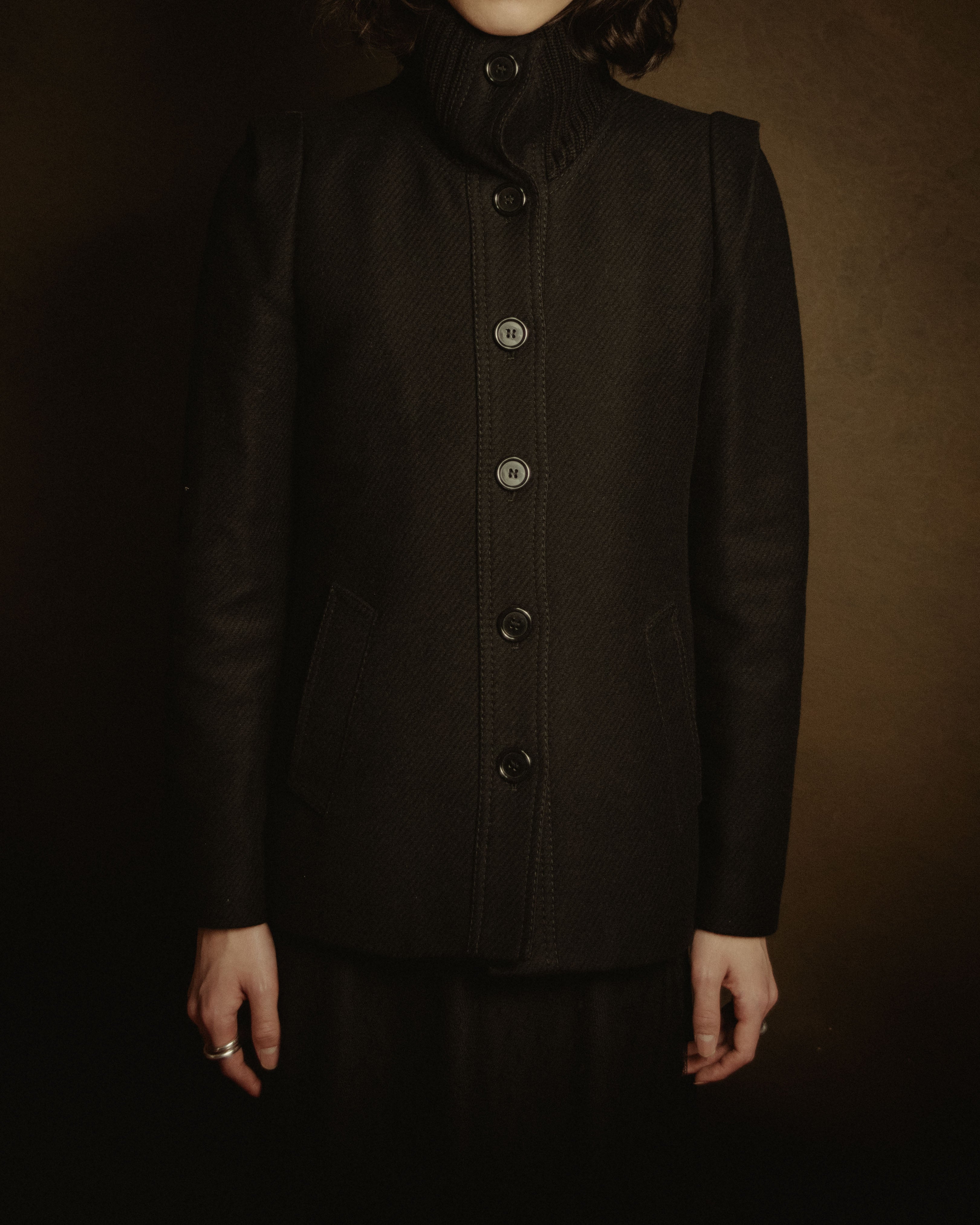 –SPECIAL– "Martin Margiela" 00’s rib knit collar wool cashmere jacket