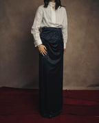 -SPECIAL– “Maison Martin Margiela” 12SS Draped satin maxi skirt