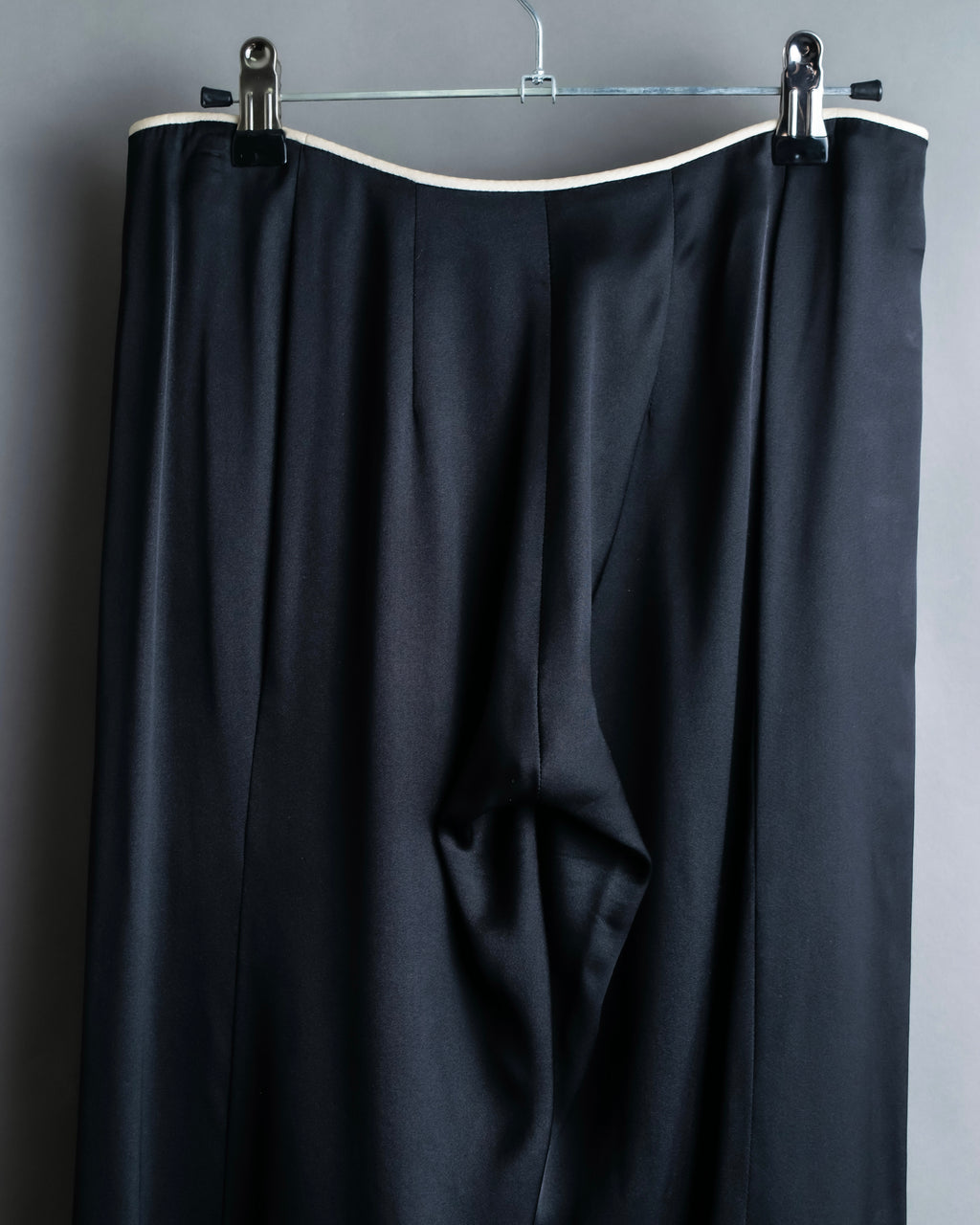“CHANEL” Designed hem silk flare pants