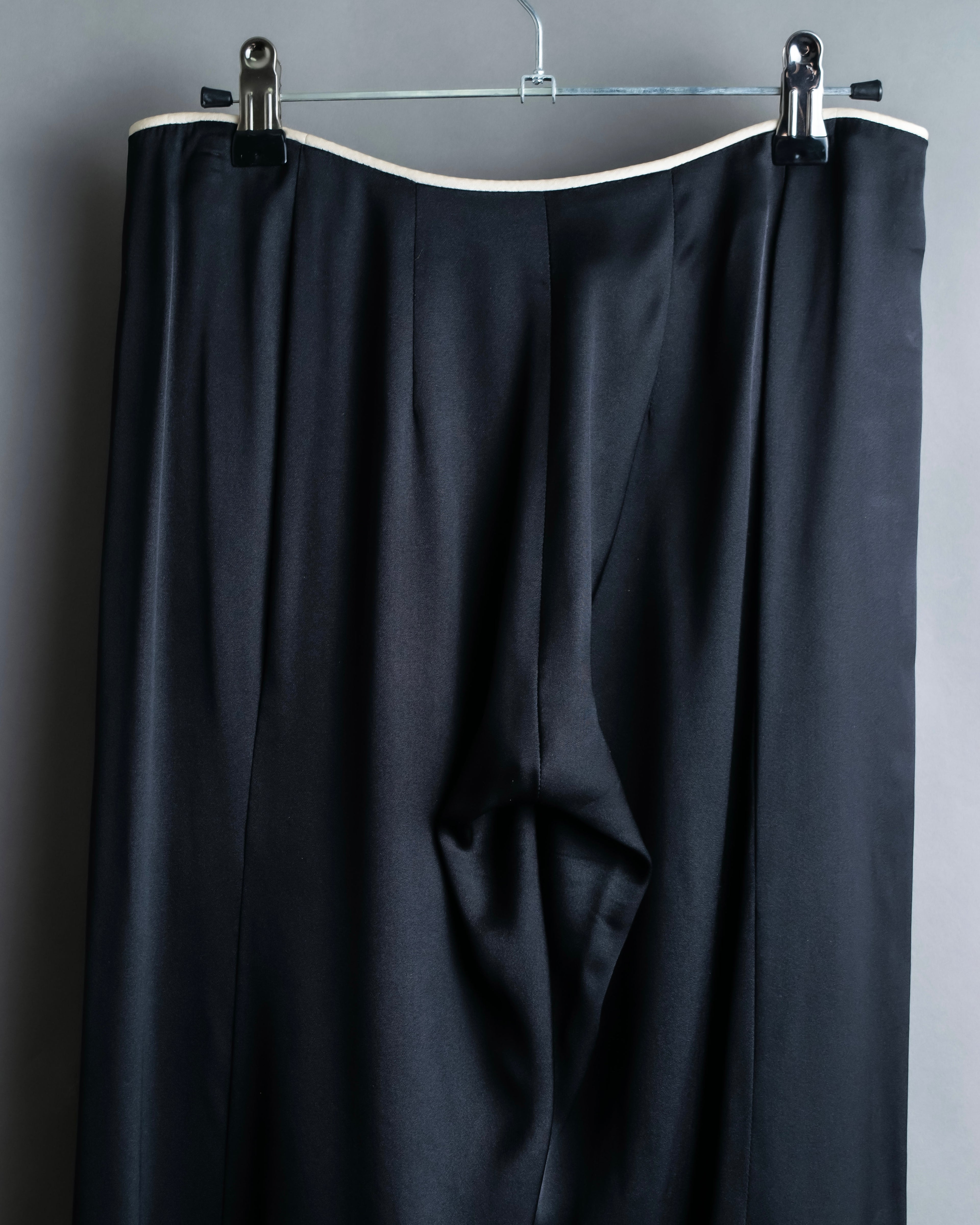 “CHANEL” Designed hem silk flare pants