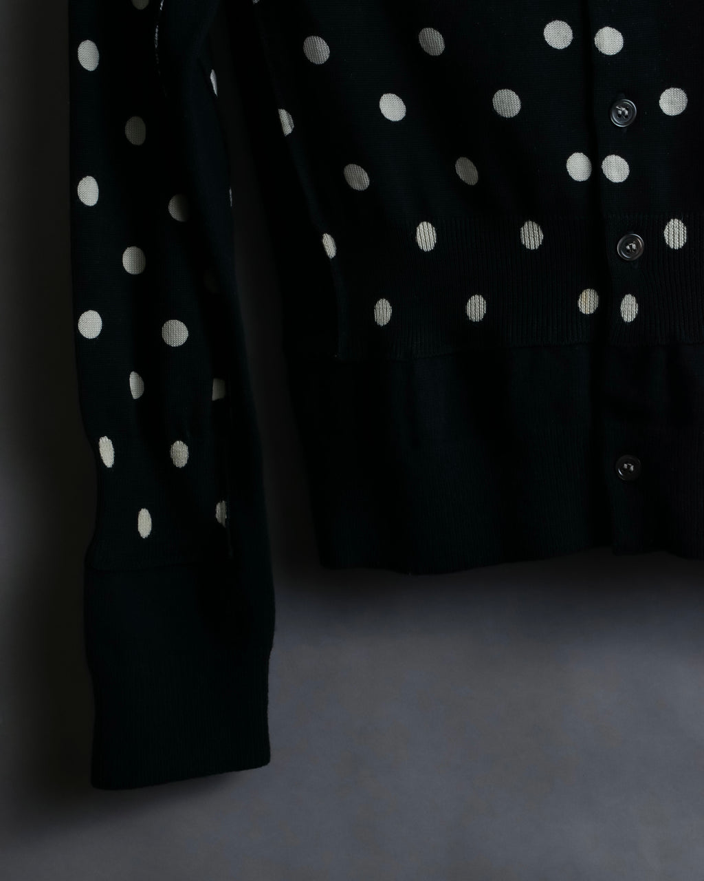 “Comme des Garçons Comme des Garçons“ Dot patterned wool knit cardigan