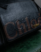 "Chloe" Eclipse series logo engraved leather tote bag