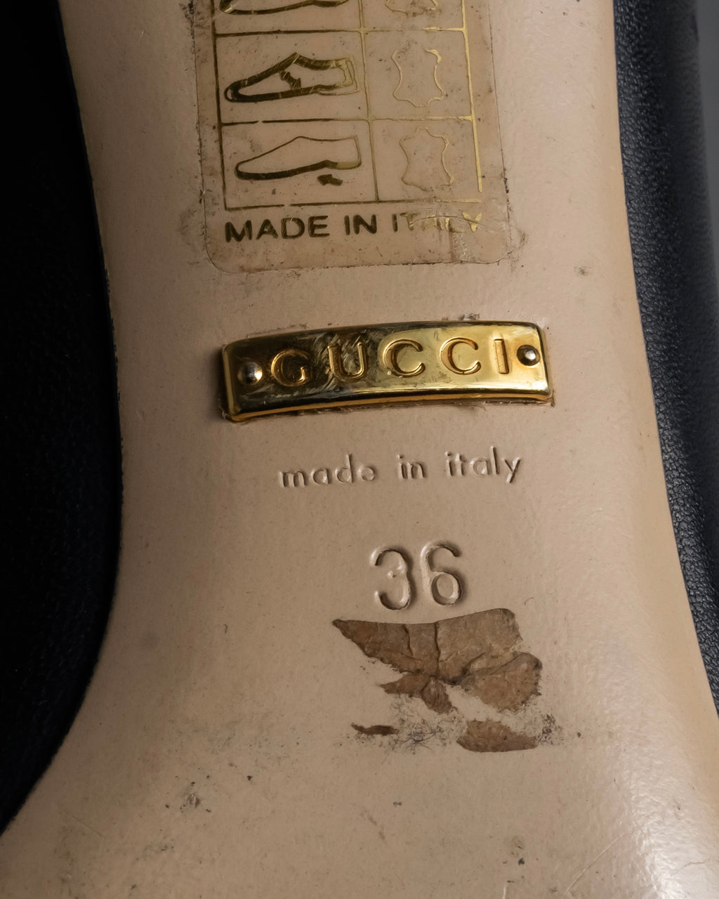 "GUCCI" Michele design ribbon crystal buckle pumps