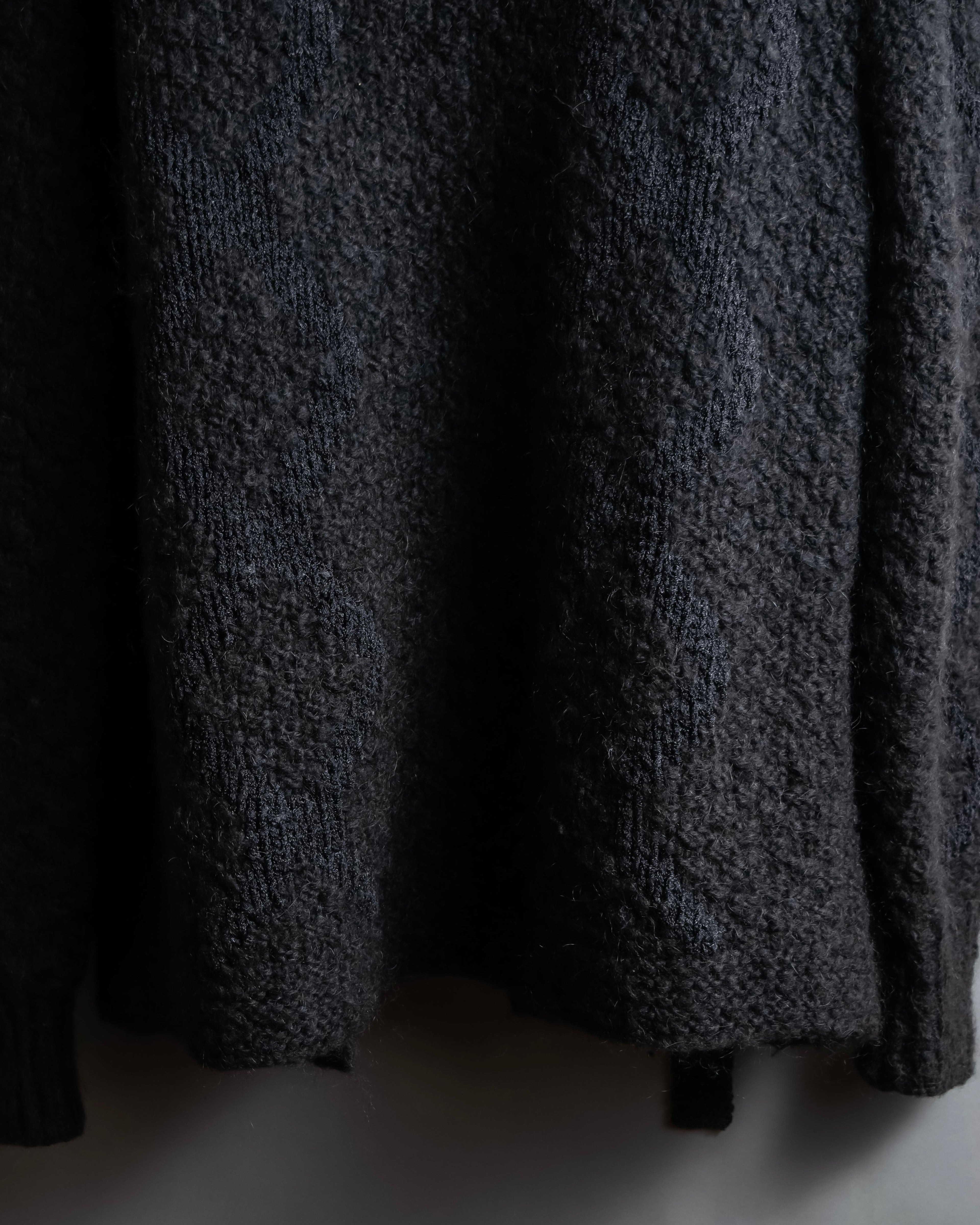 "YVES SAINT LAURENT" Ribbon design stand collar low gauge cardigan