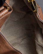 "GUCCI" Charlotte whipstitch hobo leather shoulder Bag