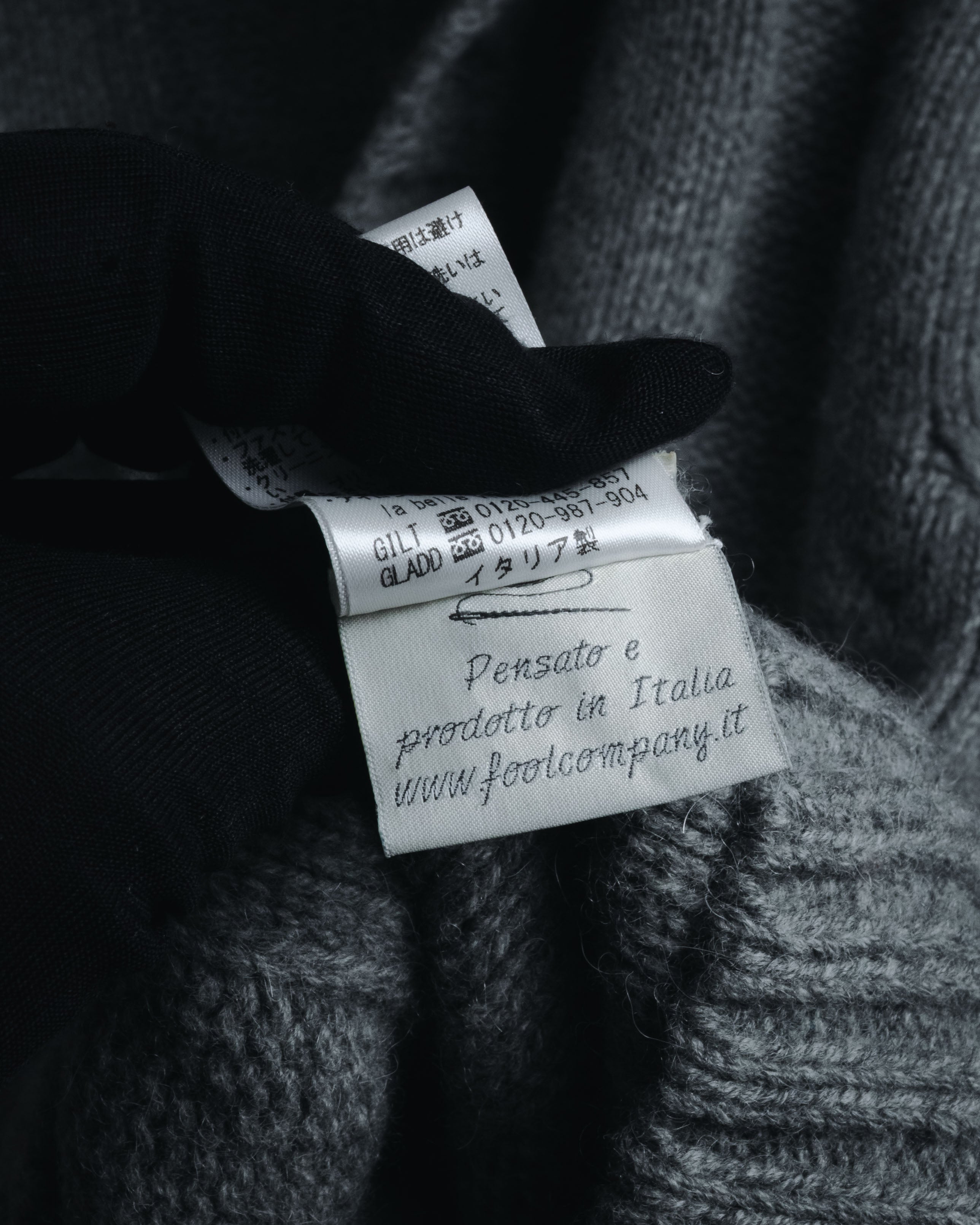 "H953" Shearling-collared cable-knit jacket