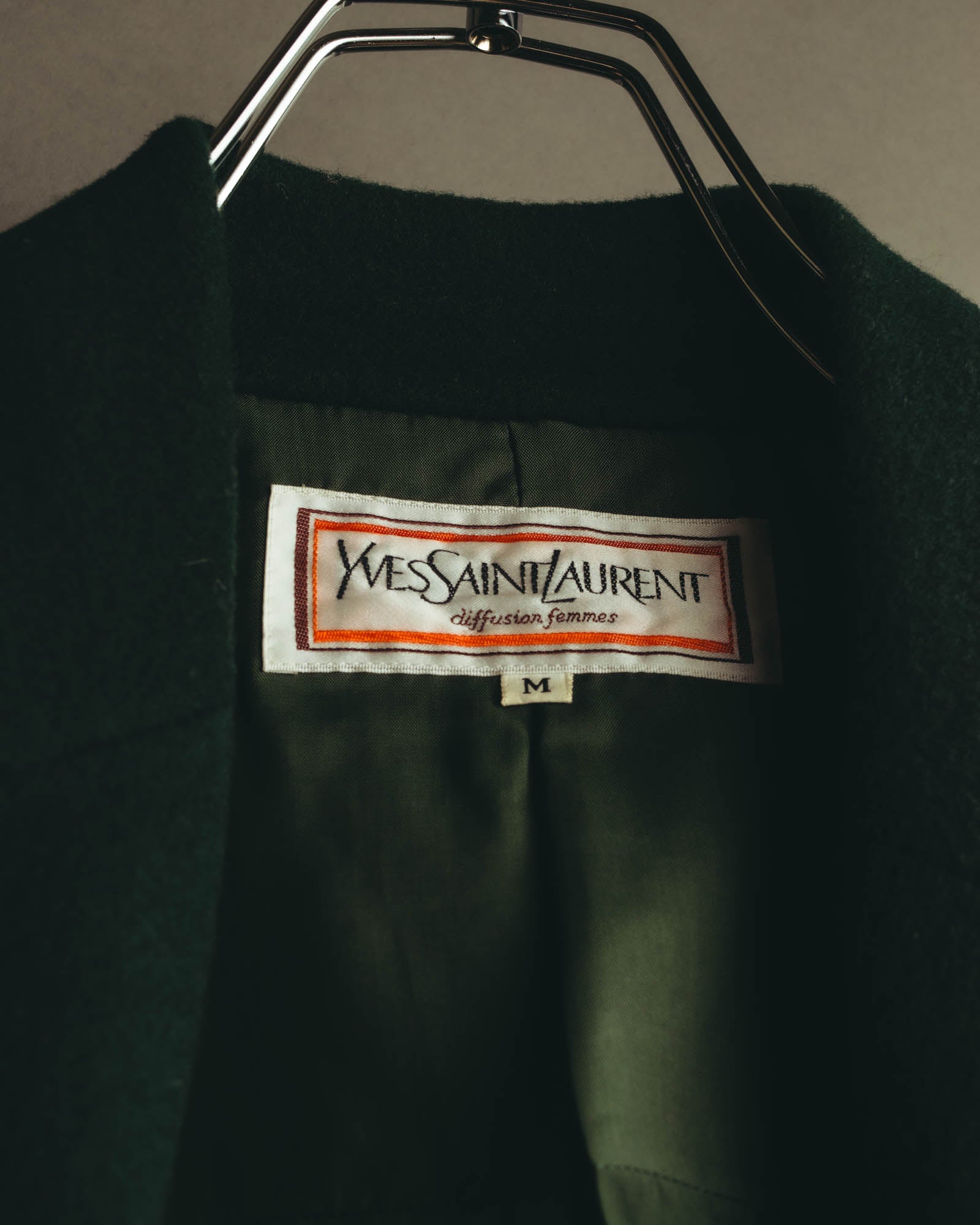 "Yves Saint Laurent" late 80's-early 90's Structured wool mohair double breasted coat