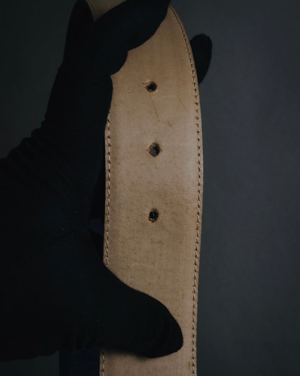 "Christian Dior" Oval logo buckle structured leather belt