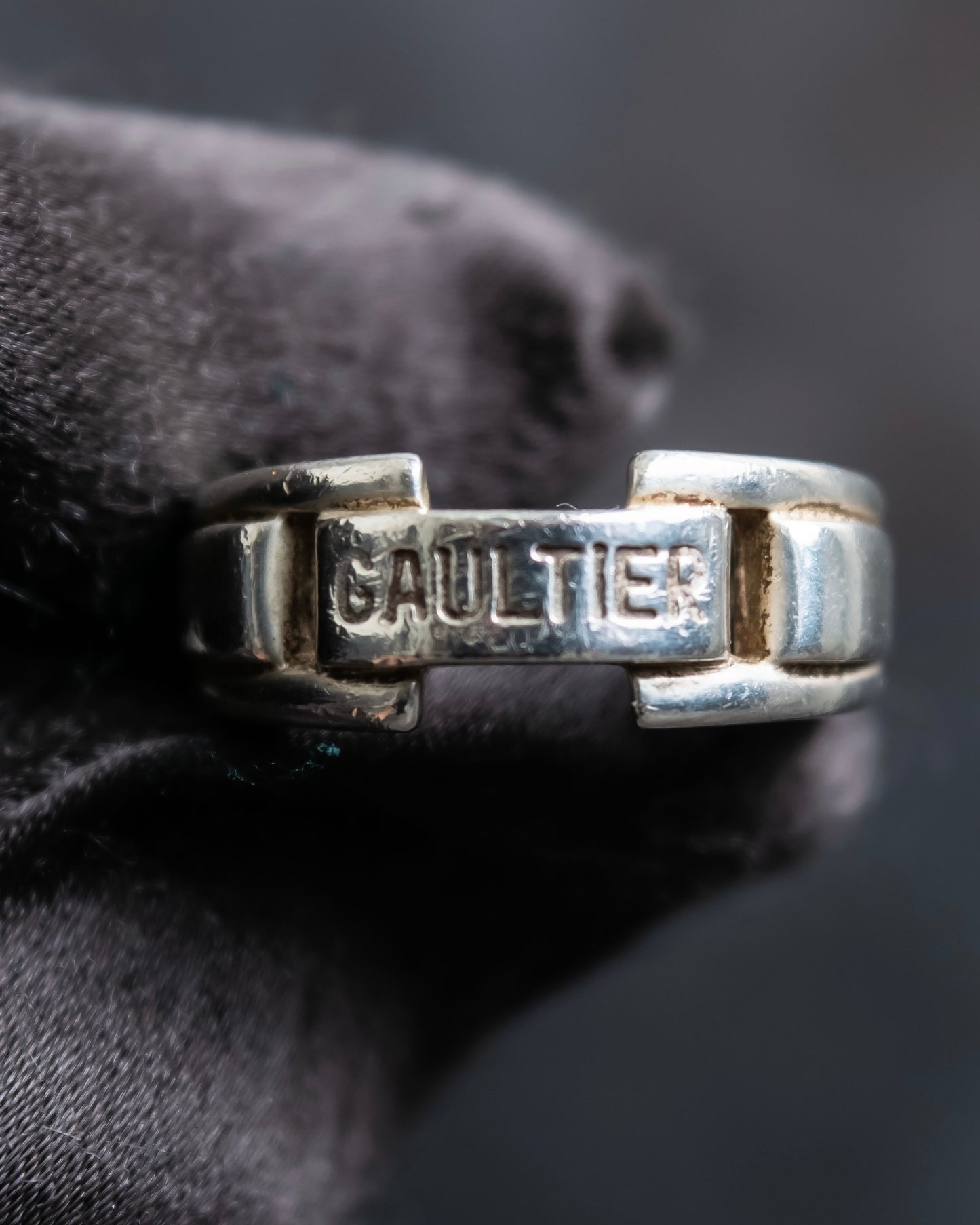 "JEAN PAUL GAULTIER" Logo engraved silver 925 ring