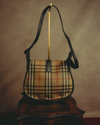 “Burberrys” 80’s-90’s Shadow horse check saddle shoulder bag