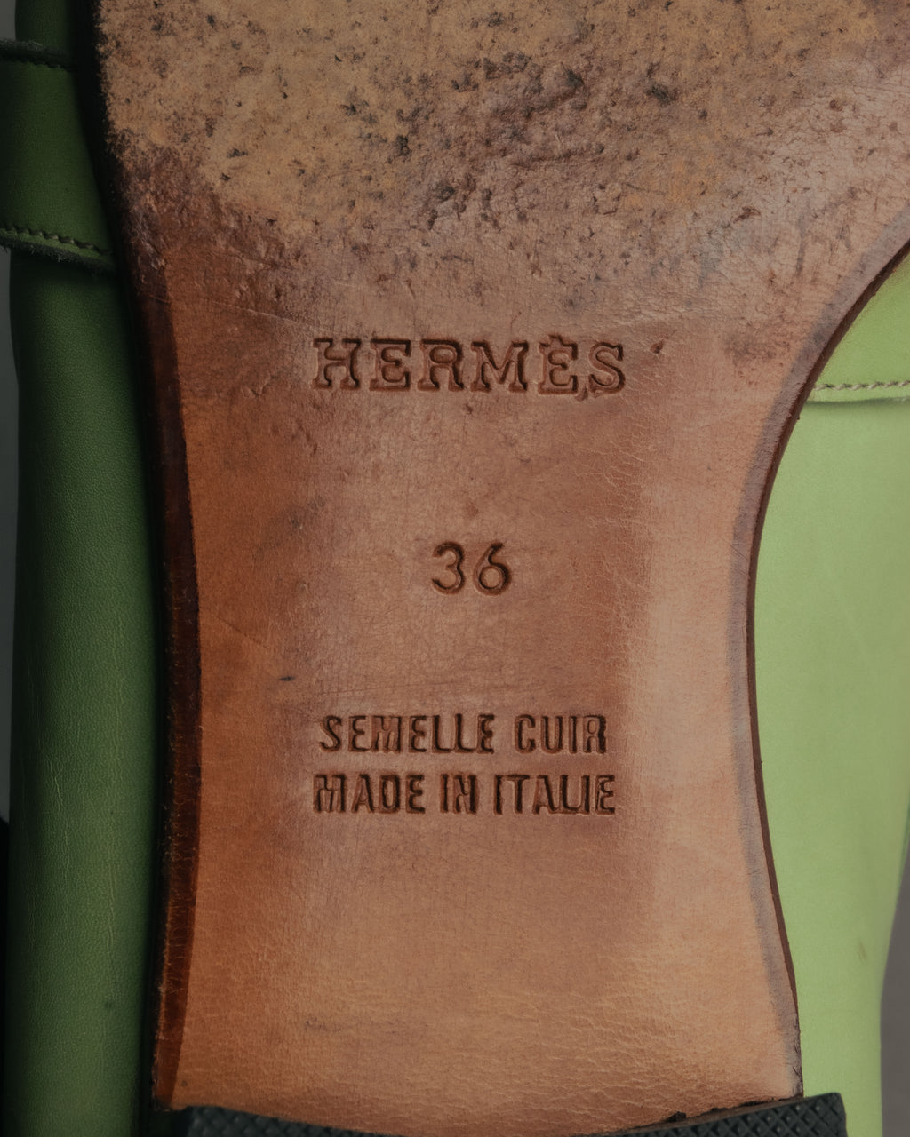 “Hermès” 90’s-00’s Kelly buckle leather loafer