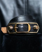 "BALENCIAGA" 3 layer  buckle design leather bracelet
