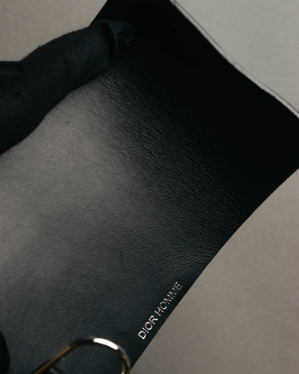 "DIOR HOMME" 00's-10's Black leather wrist cuff