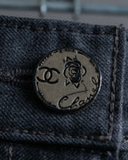 "CHANEL" 100% wool wide tapered slacks