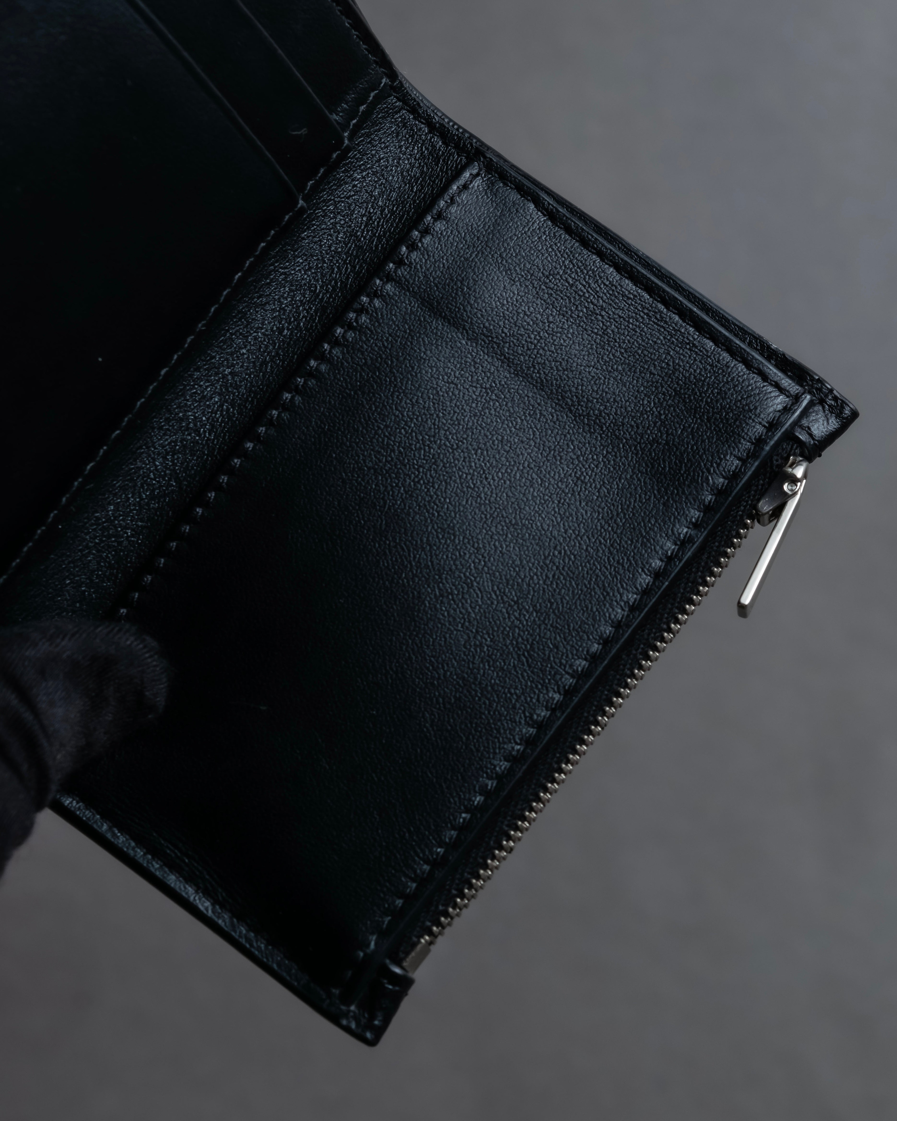 "CELINE" Crossgrain leather tri-fold wallet