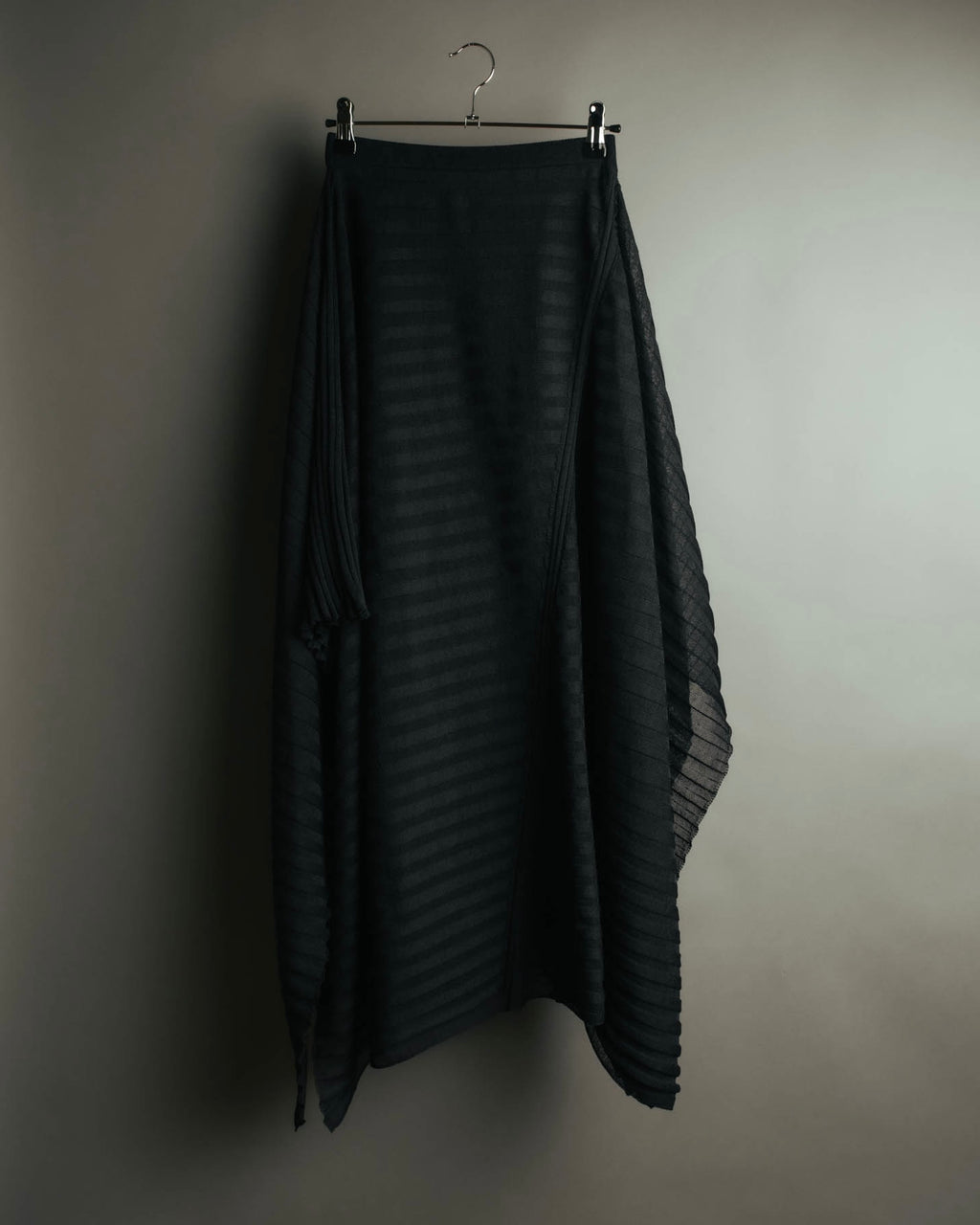 -SPECIAL- “Christian Dior“ 00’s-10’s Sheer ribbed asymmetric long skirt