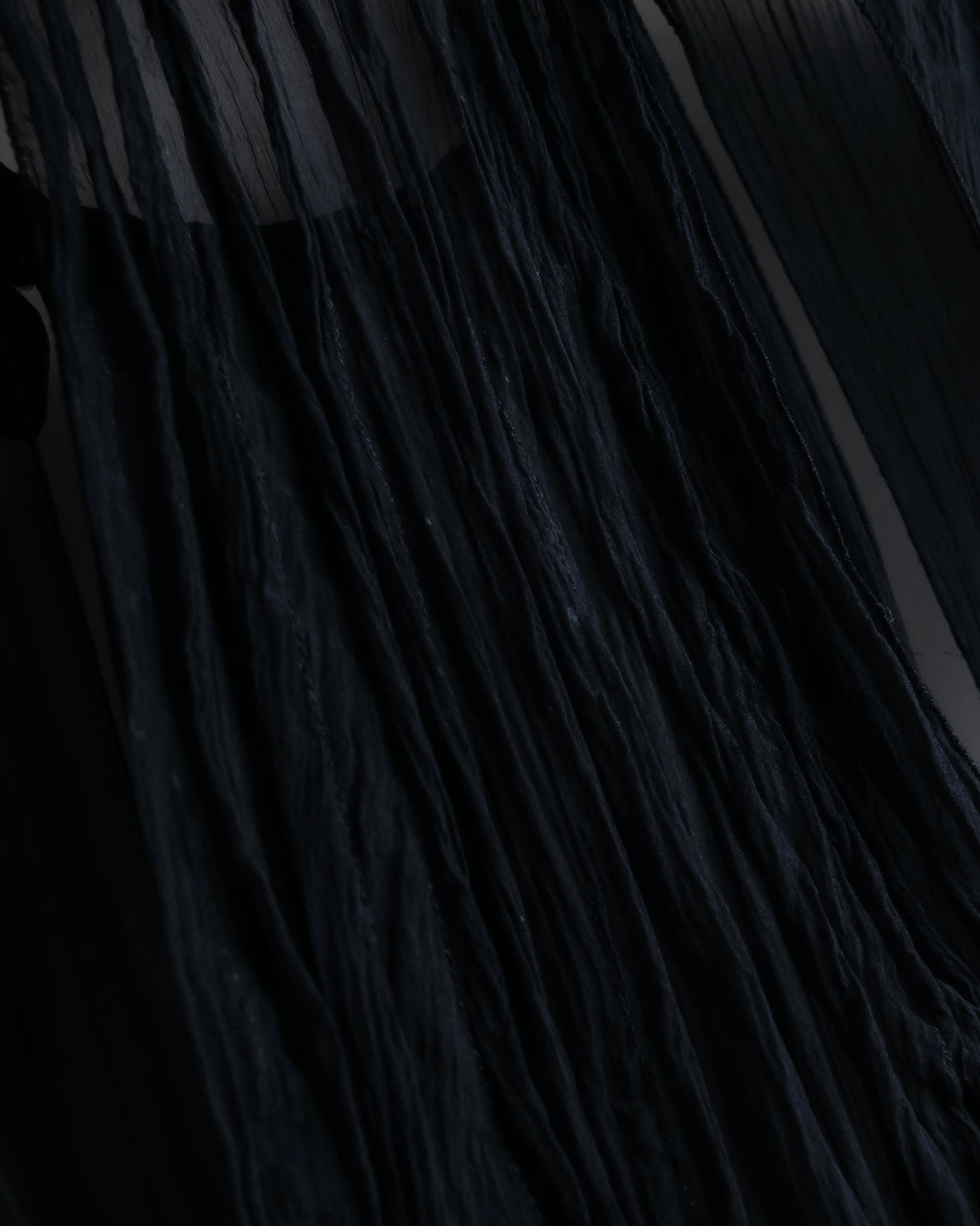 "PRADA" Gathered ribbon design puff sleeve dress