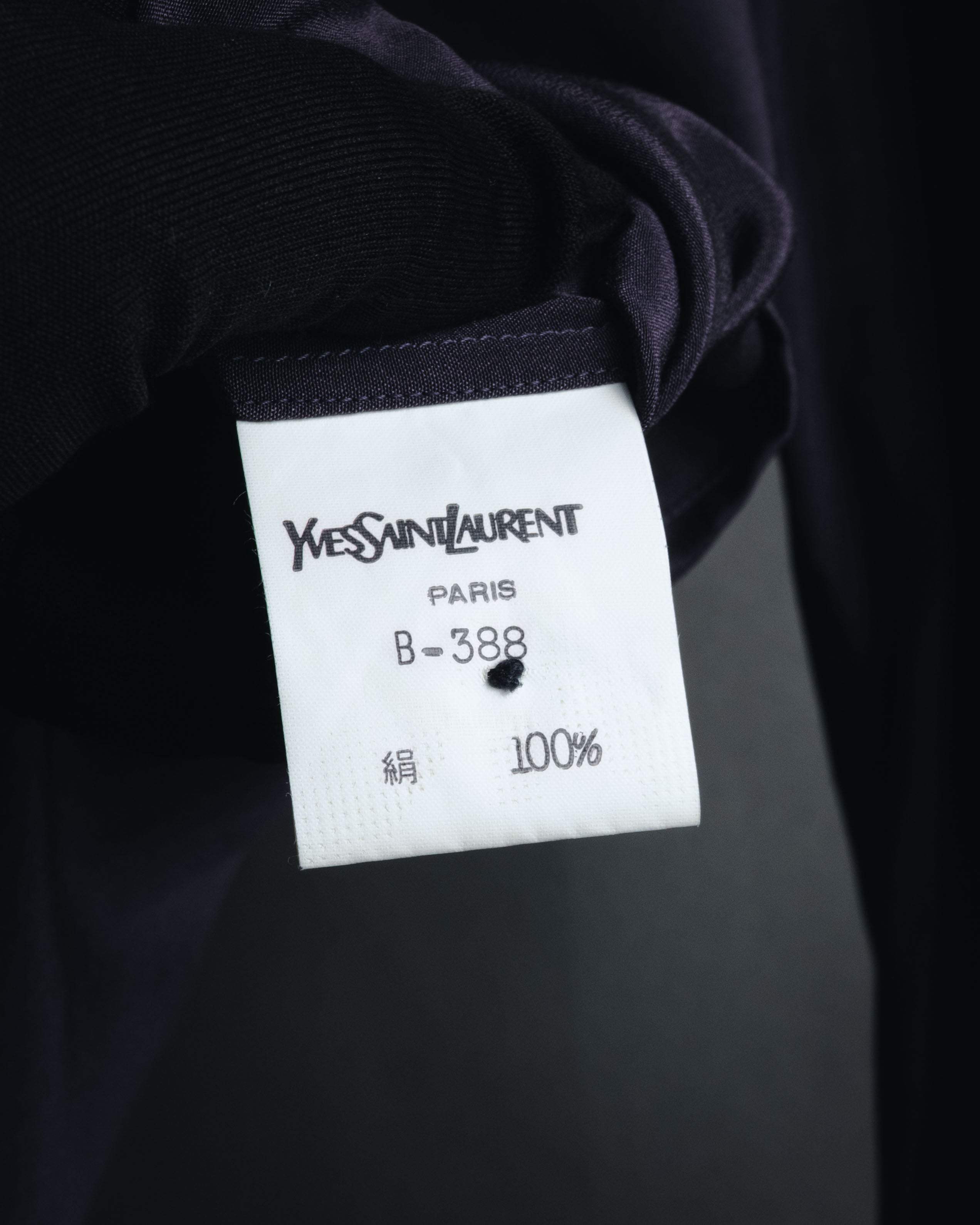 "Yves Saint Laurent" Late 80s silk bow tie blouse